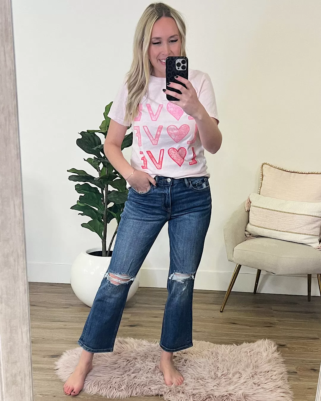 Lovervet Enough For Me Distressed Straight Jeans