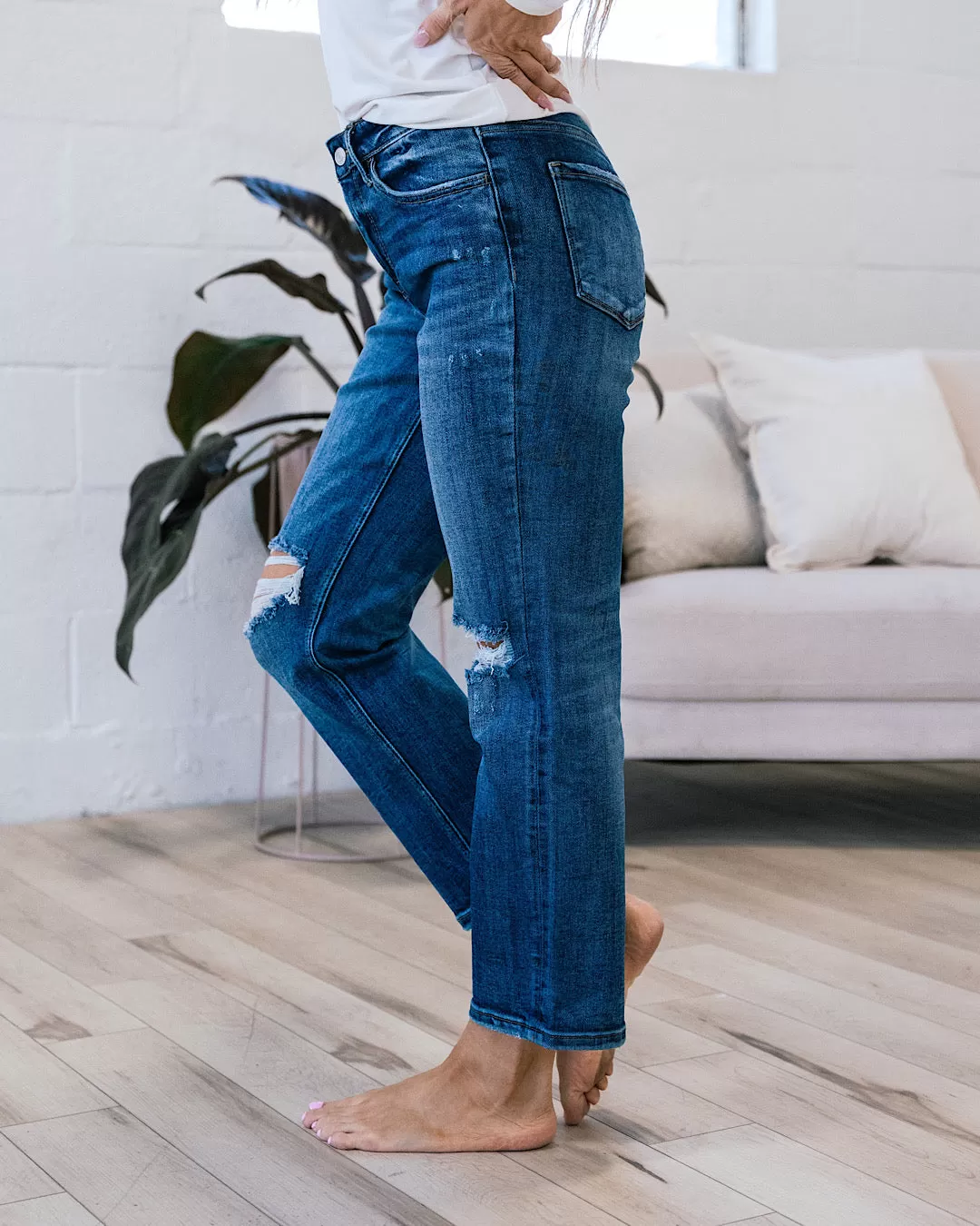 Lovervet Enough For Me Distressed Straight Jeans