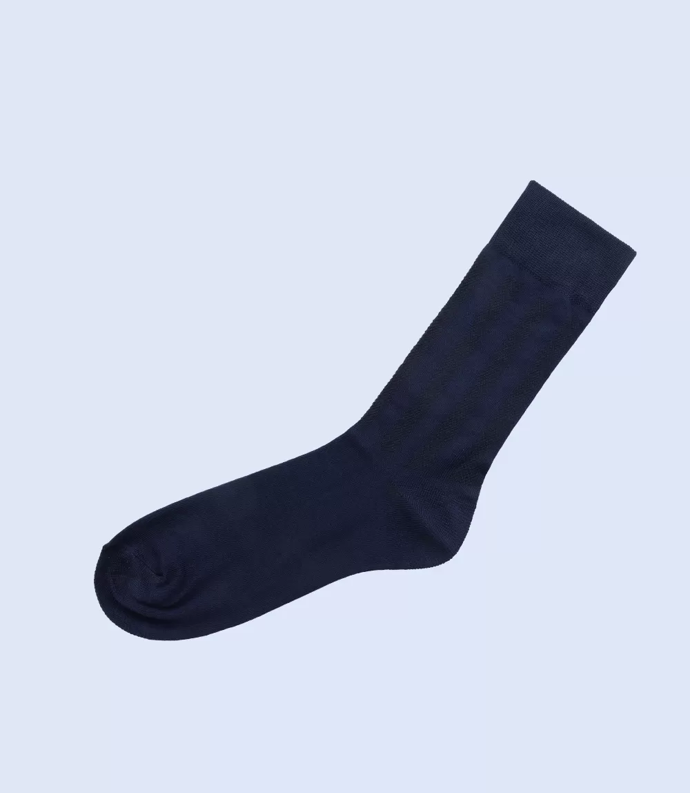 MA1695-NAVY-Mid-calf Socks For Men