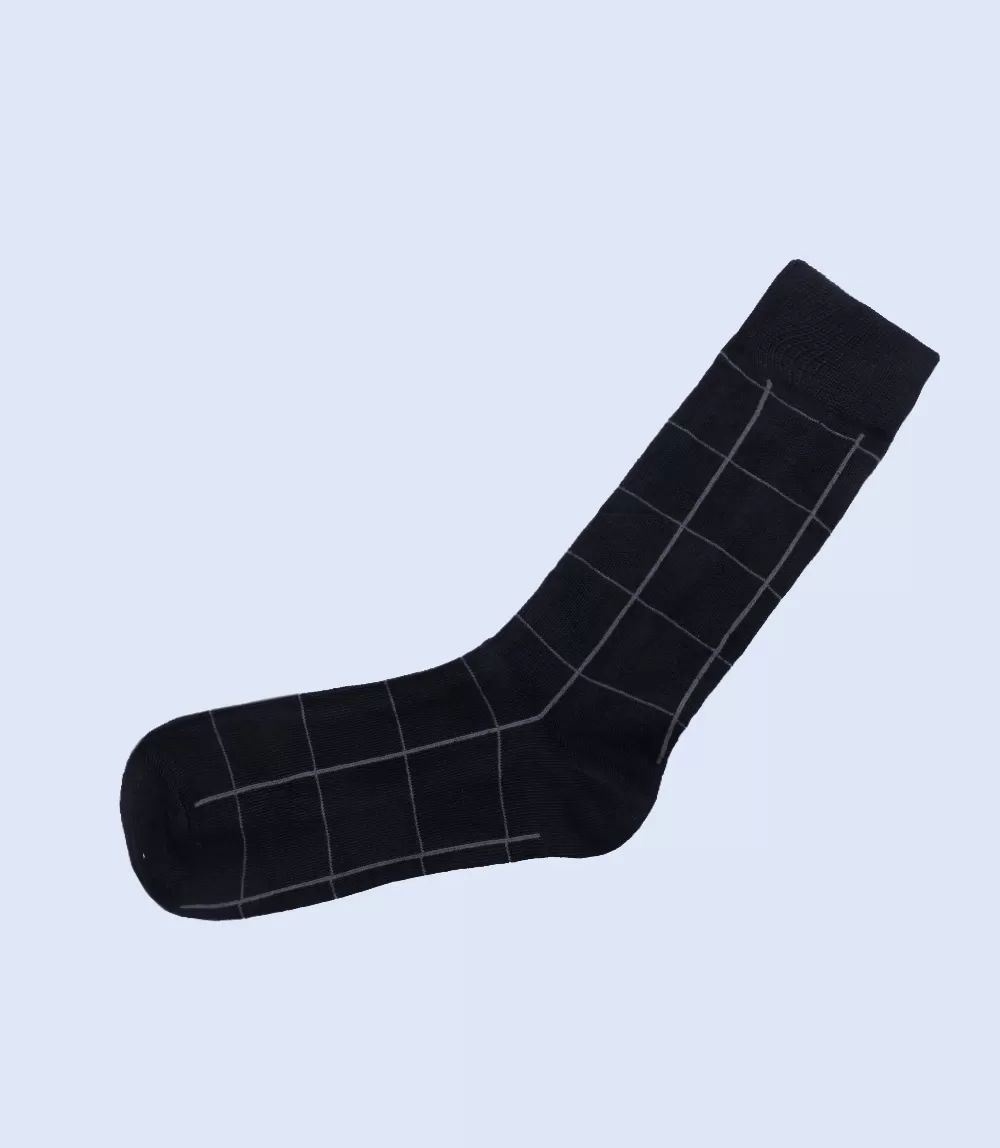 MA1719-BLACK-Mid-calf Socks For Men