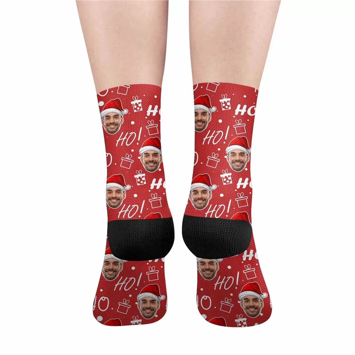 [Made In USA]Custom Christmas Socks Personalized Funny Gift Photo Sublimated Crew Socks