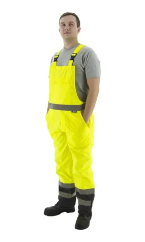 Majestic 75-2355 Hi-Vis Yellow and Black Waterproof Bib Overall ANSI E