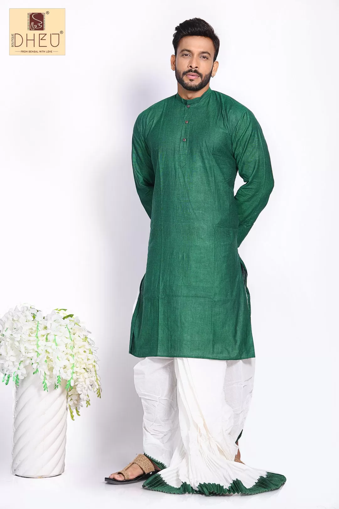 Man in Green 2- Dhoti(optional) Kurta Full Set