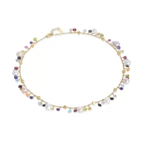 Marco Bicego Paradise 18K Yellow Gold Pearl and Mix Stone Necklace