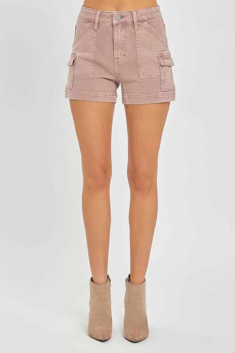 Mauve Moment High Rise Cargo Shorts