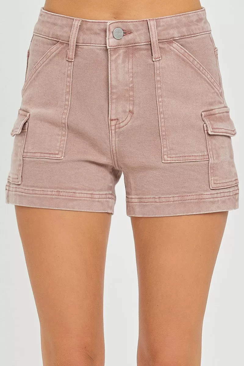 Mauve Moment High Rise Cargo Shorts