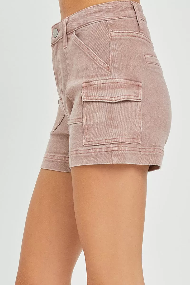 Mauve Moment High Rise Cargo Shorts