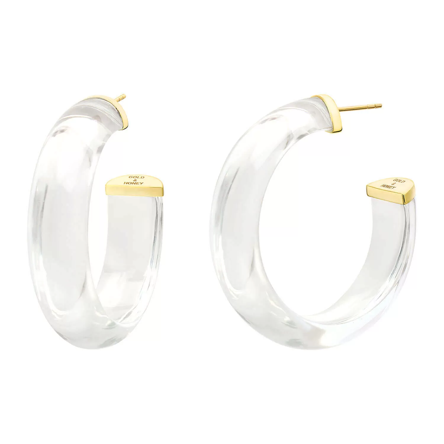 Medium Illusion Hoop Earrings in Neutrals