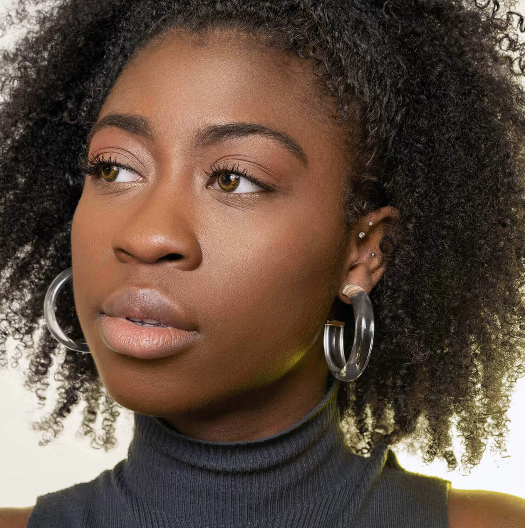 Medium Illusion Hoop Earrings in Neutrals