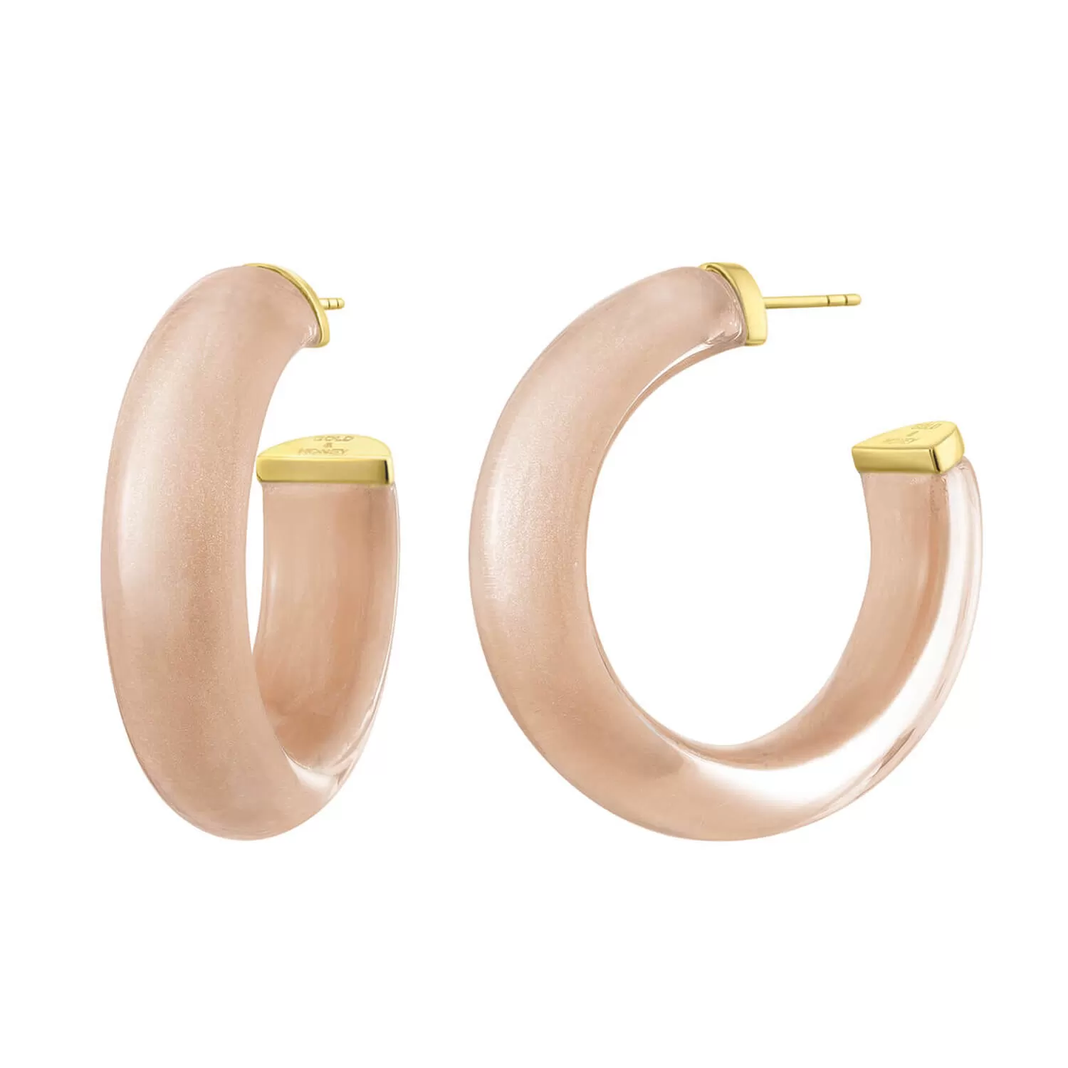 Medium Illusion Hoop Earrings in Neutrals