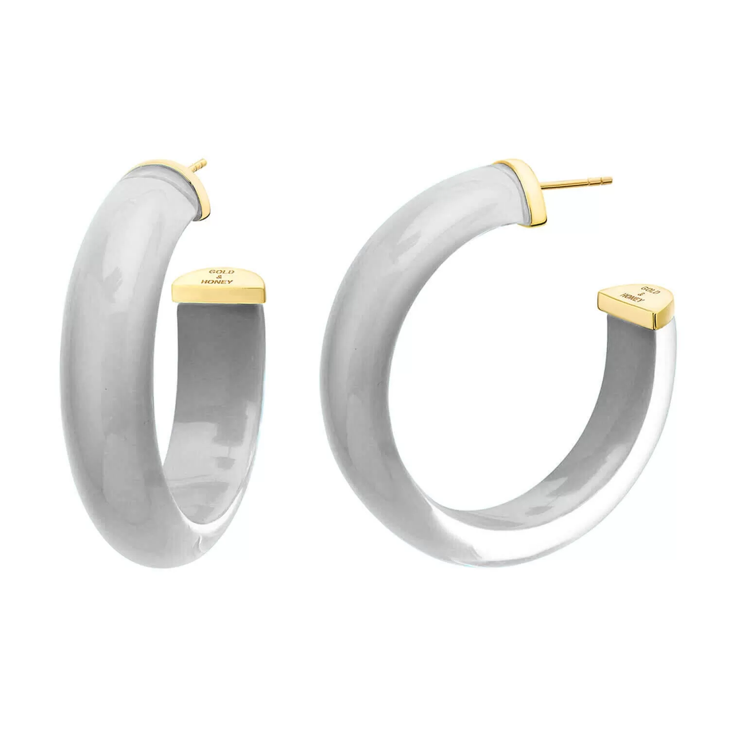 Medium Illusion Hoop Earrings in Neutrals