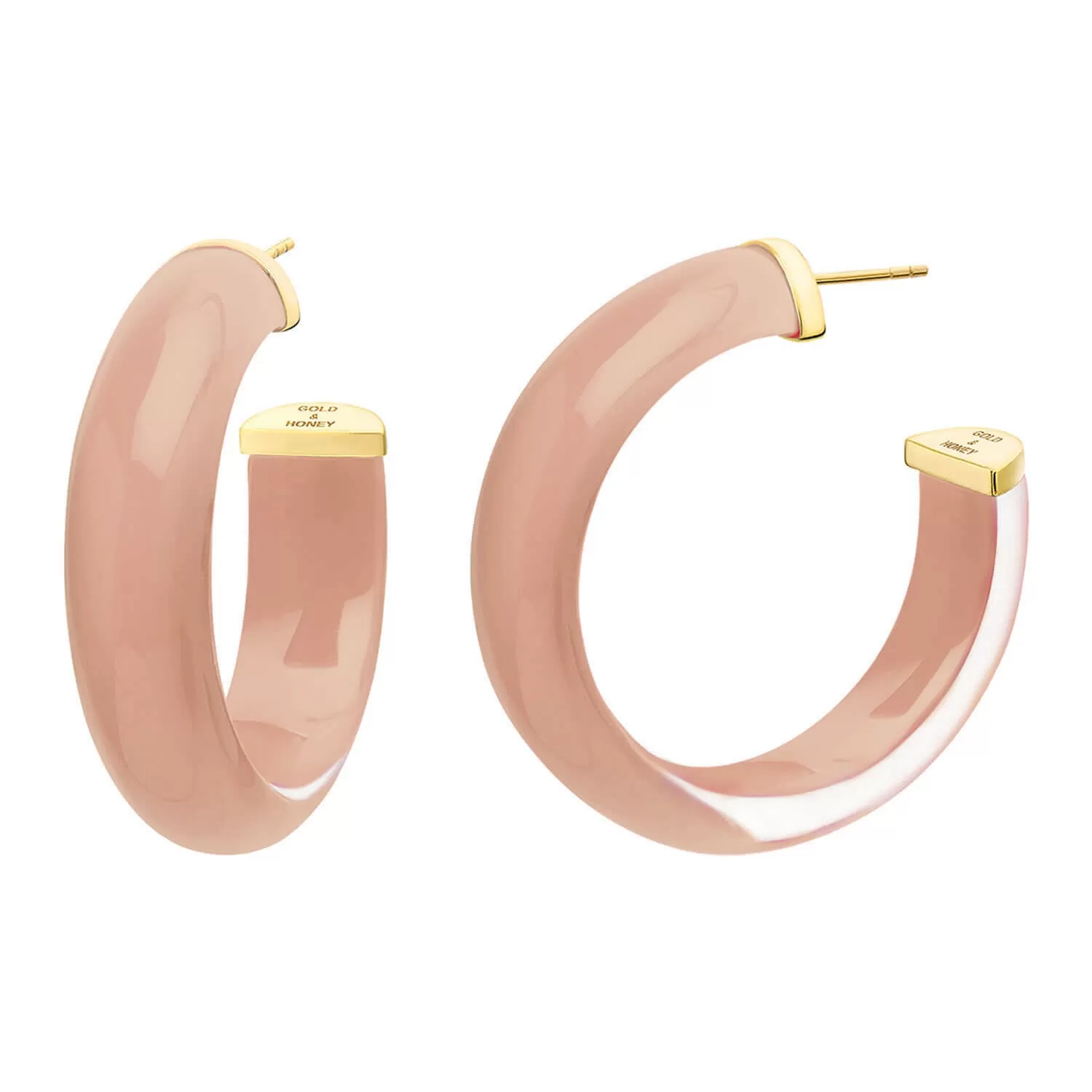 Medium Illusion Hoop Earrings in Neutrals