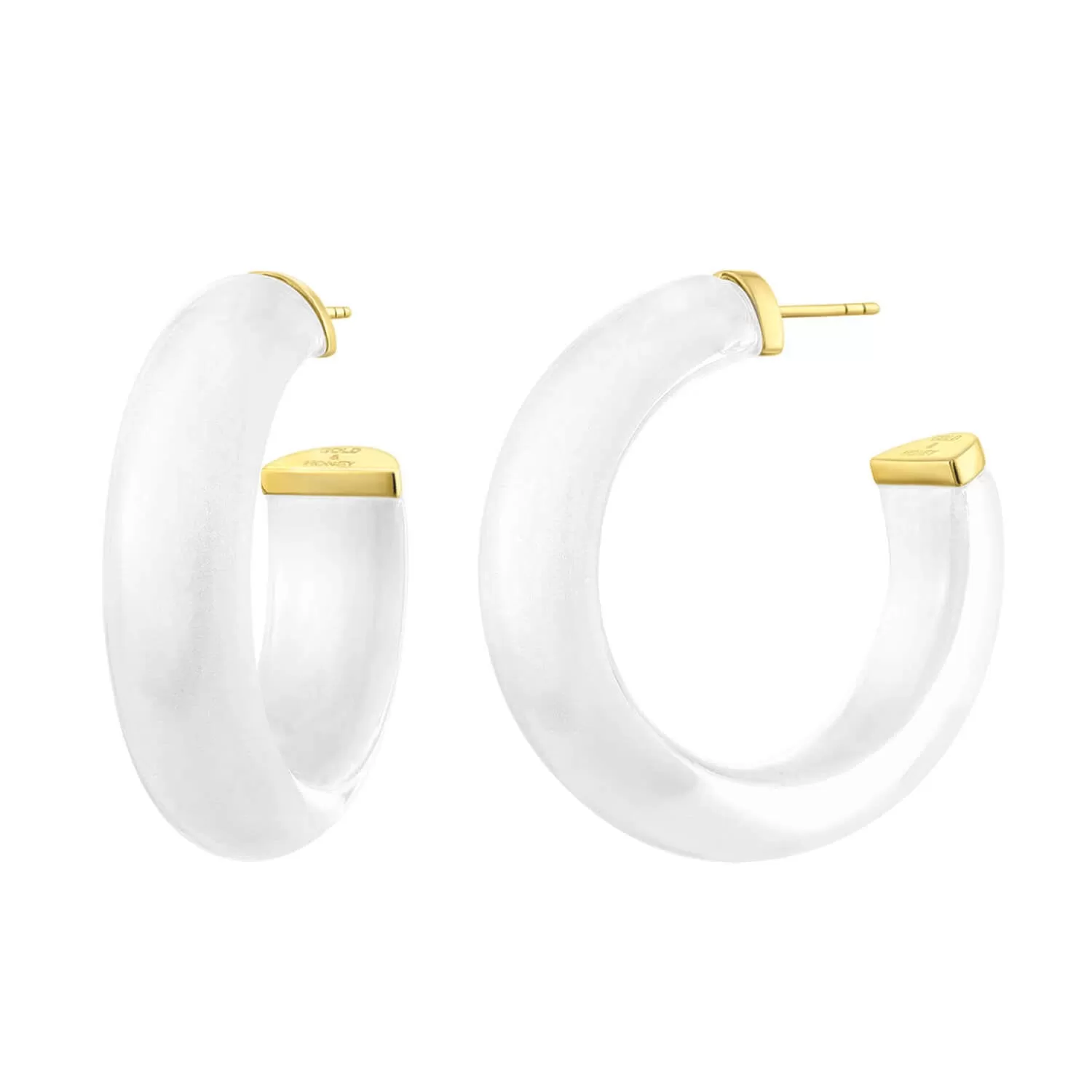 Medium Illusion Hoop Earrings in Neutrals