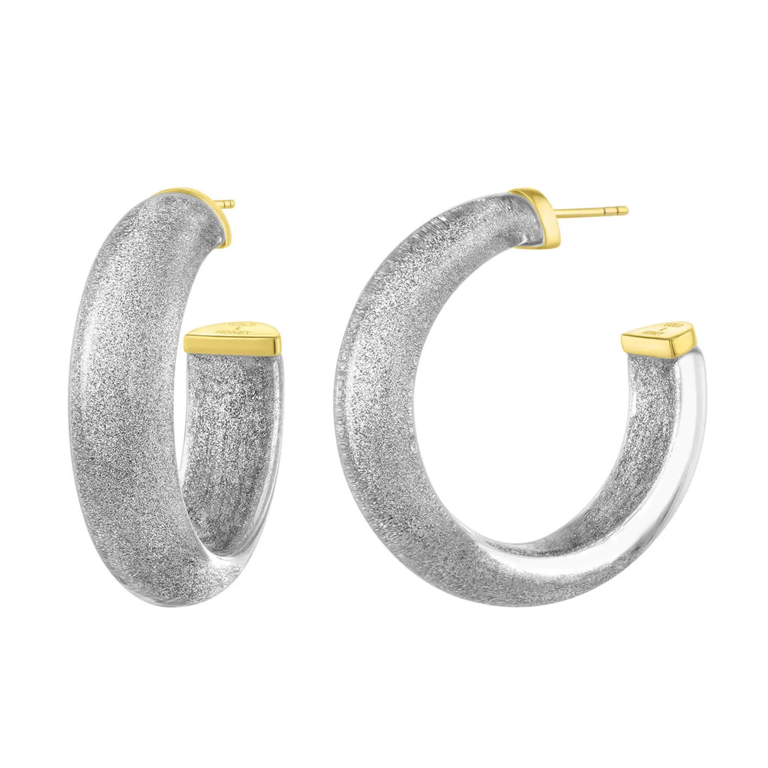 Medium Illusion Hoop Earrings in Neutrals