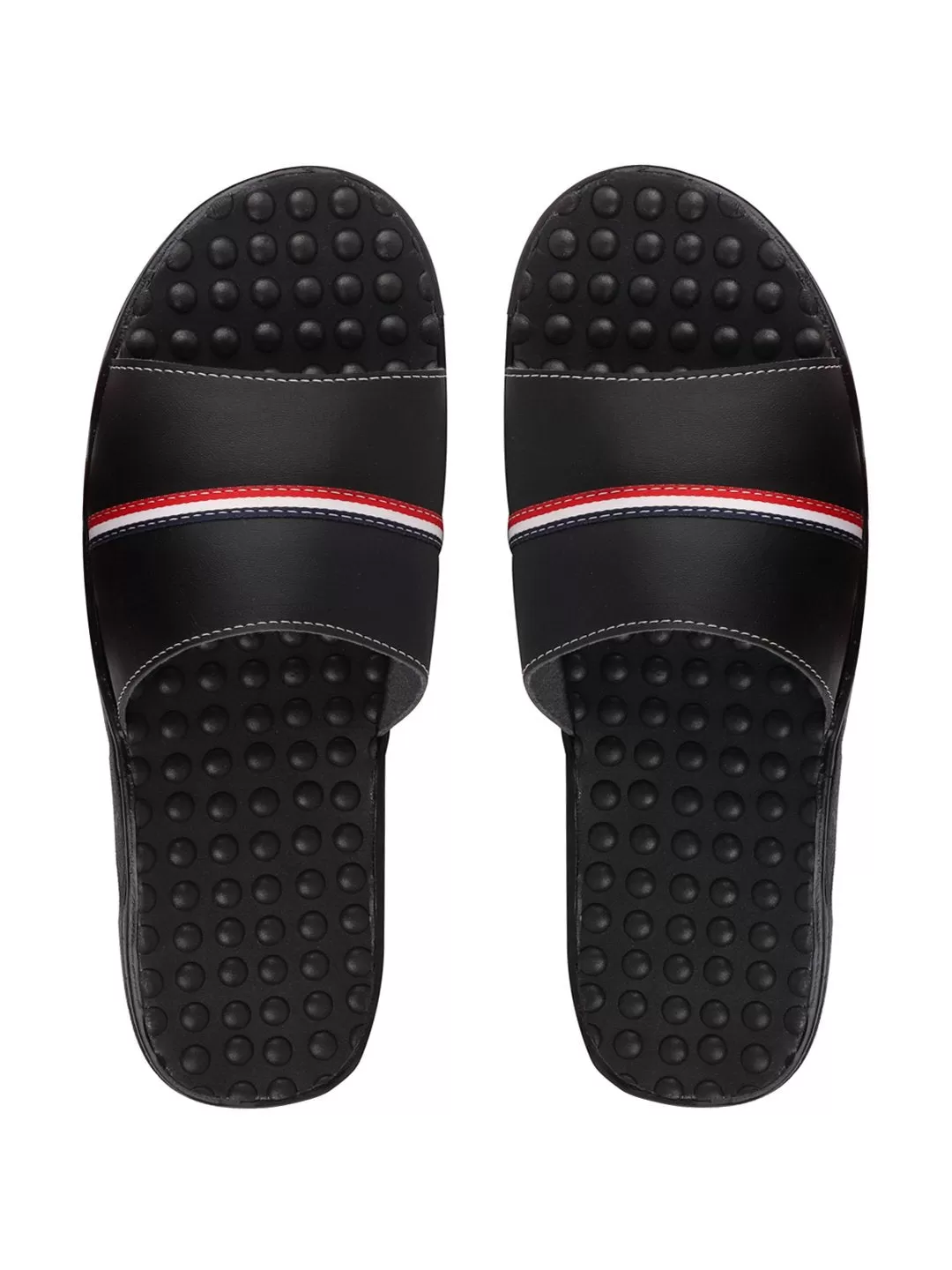 Men Black Casual Slip-On Flip-Flops