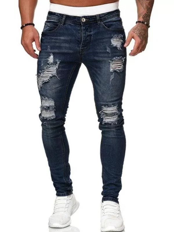 Men Distressed Skinny Jeans