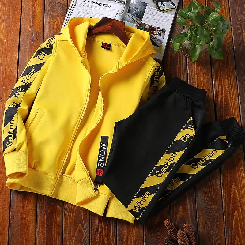 Men Hooded Sweatshirt Jogging Running Sport Suit Male Fitness Suit