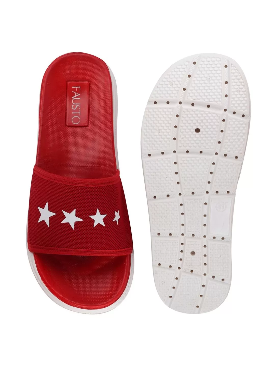 Men Red Casual Slip-On Flip-Flops