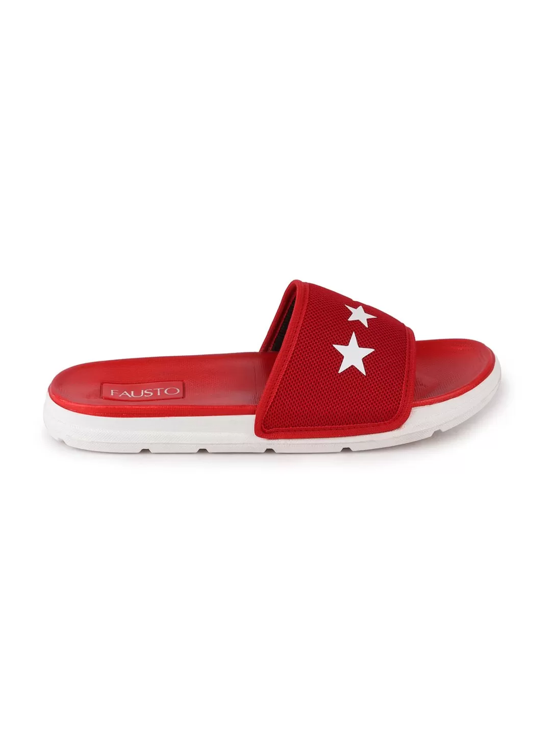 Men Red Casual Slip-On Flip-Flops