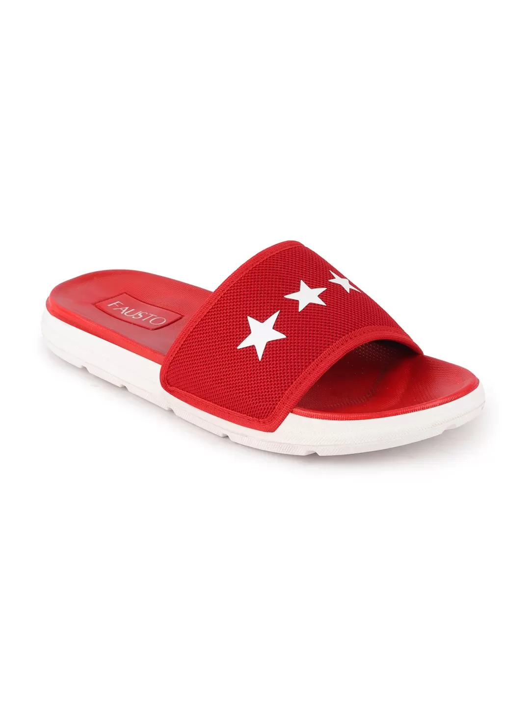 Men Red Casual Slip-On Flip-Flops