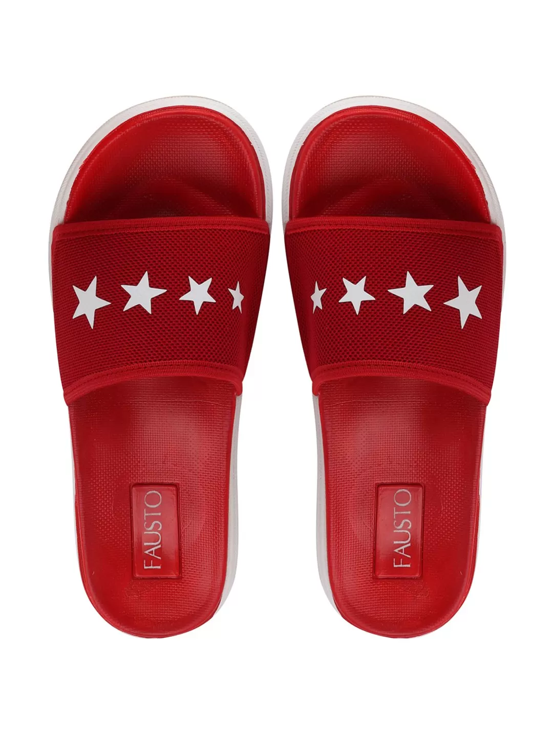 Men Red Casual Slip-On Flip-Flops