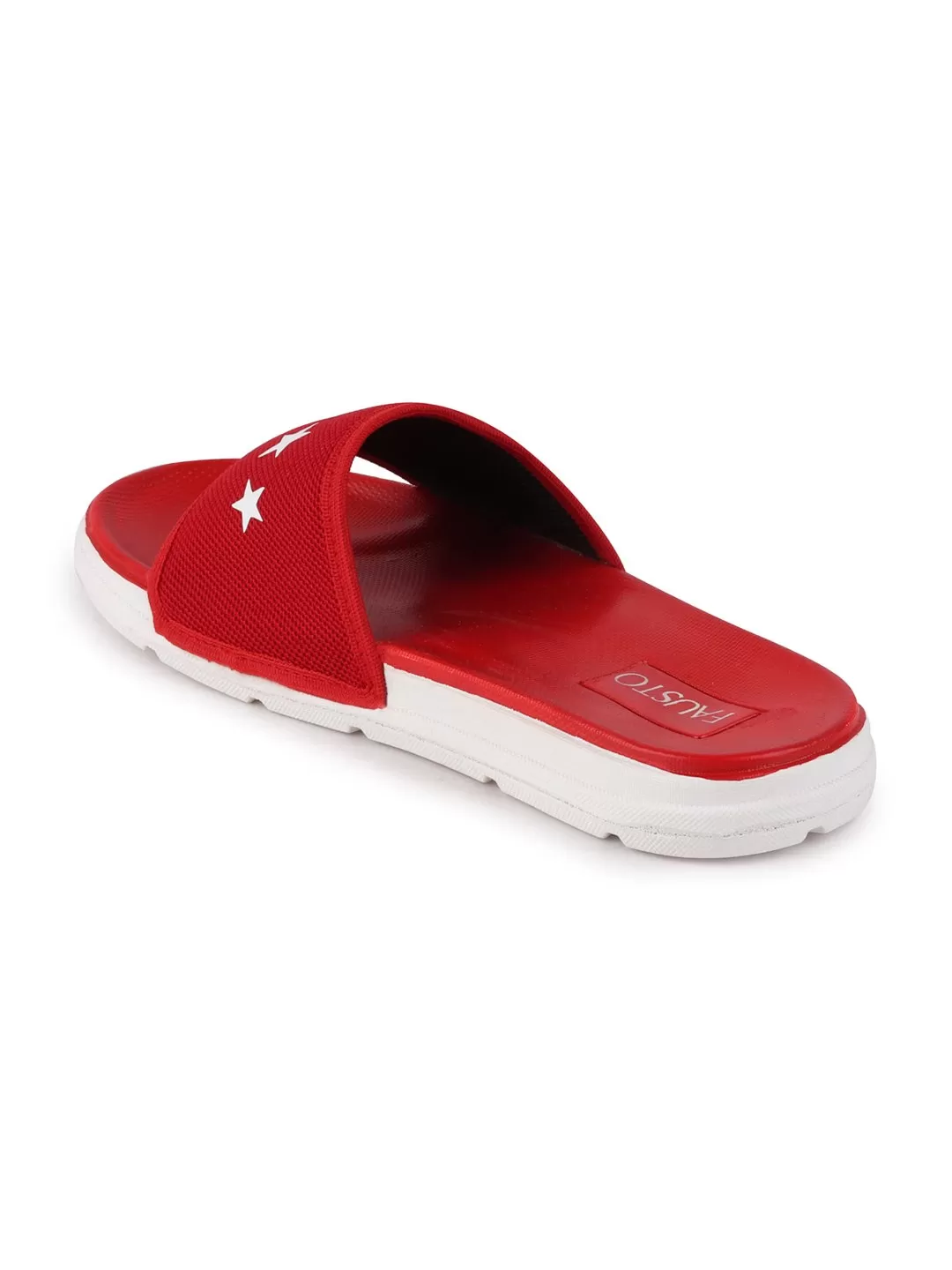 Men Red Casual Slip-On Flip-Flops