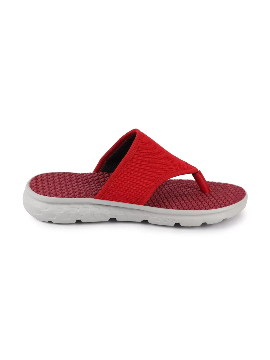 Men Red Slip On Slider Flip Flops