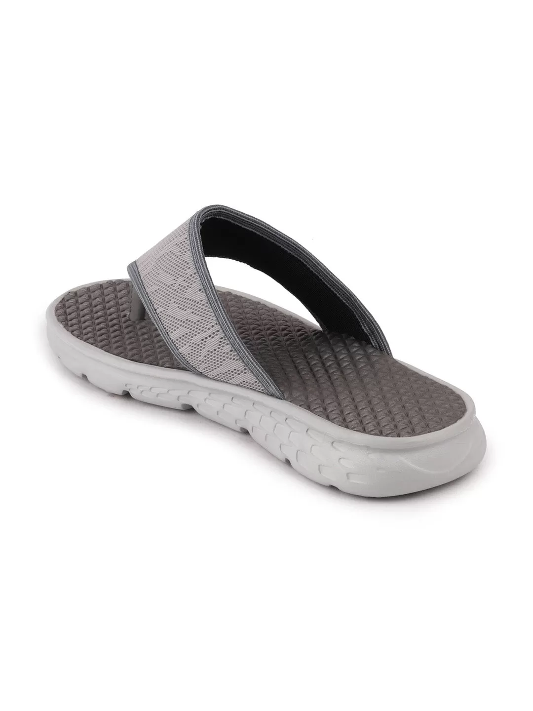 Men Steel Grey Casual Slip-On Flip-Flops