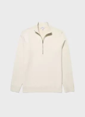 Men's Undyed Half Zip Loopback Sweatshirt in Undyed