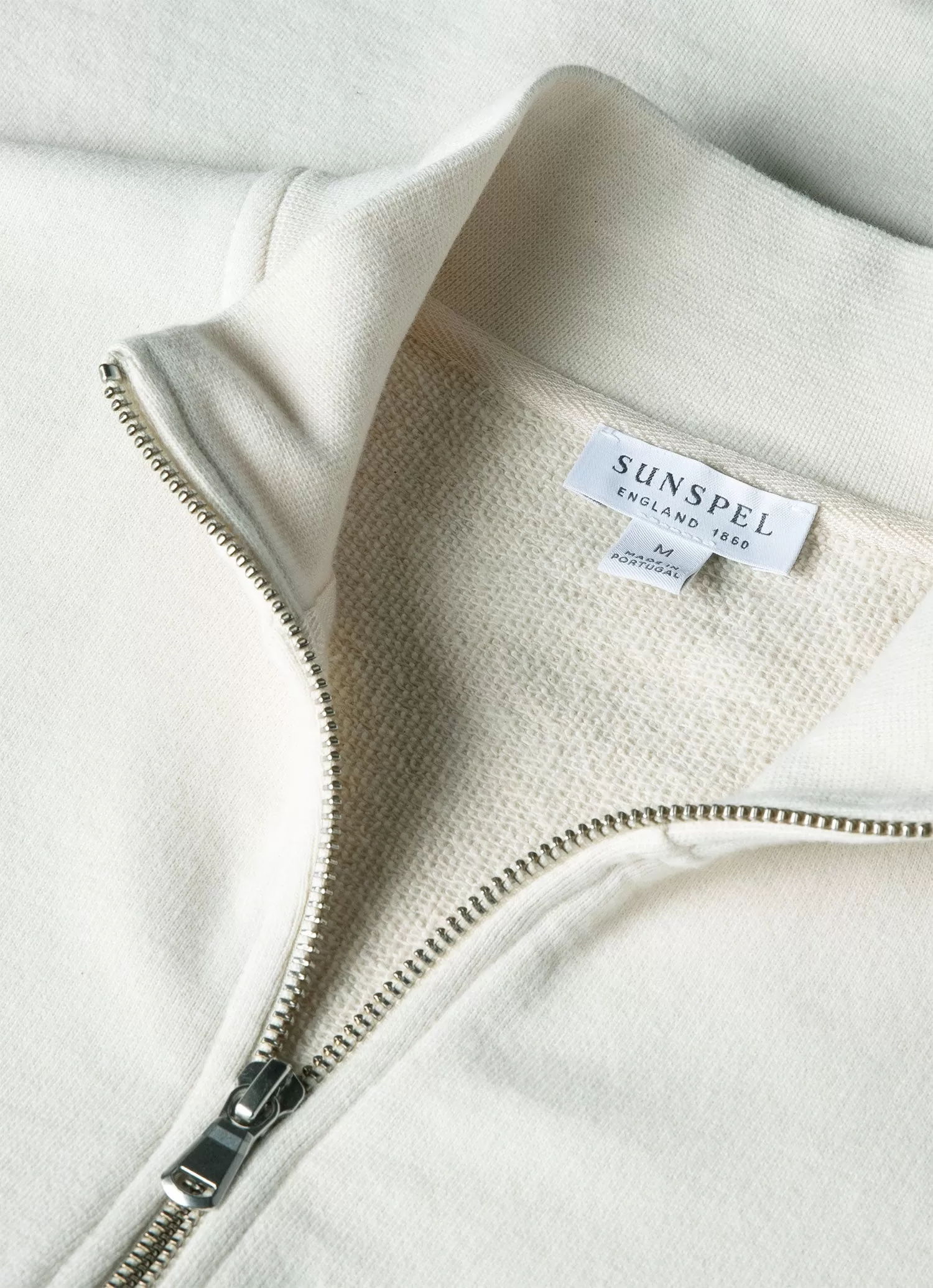 Men's Undyed Half Zip Loopback Sweatshirt in Undyed