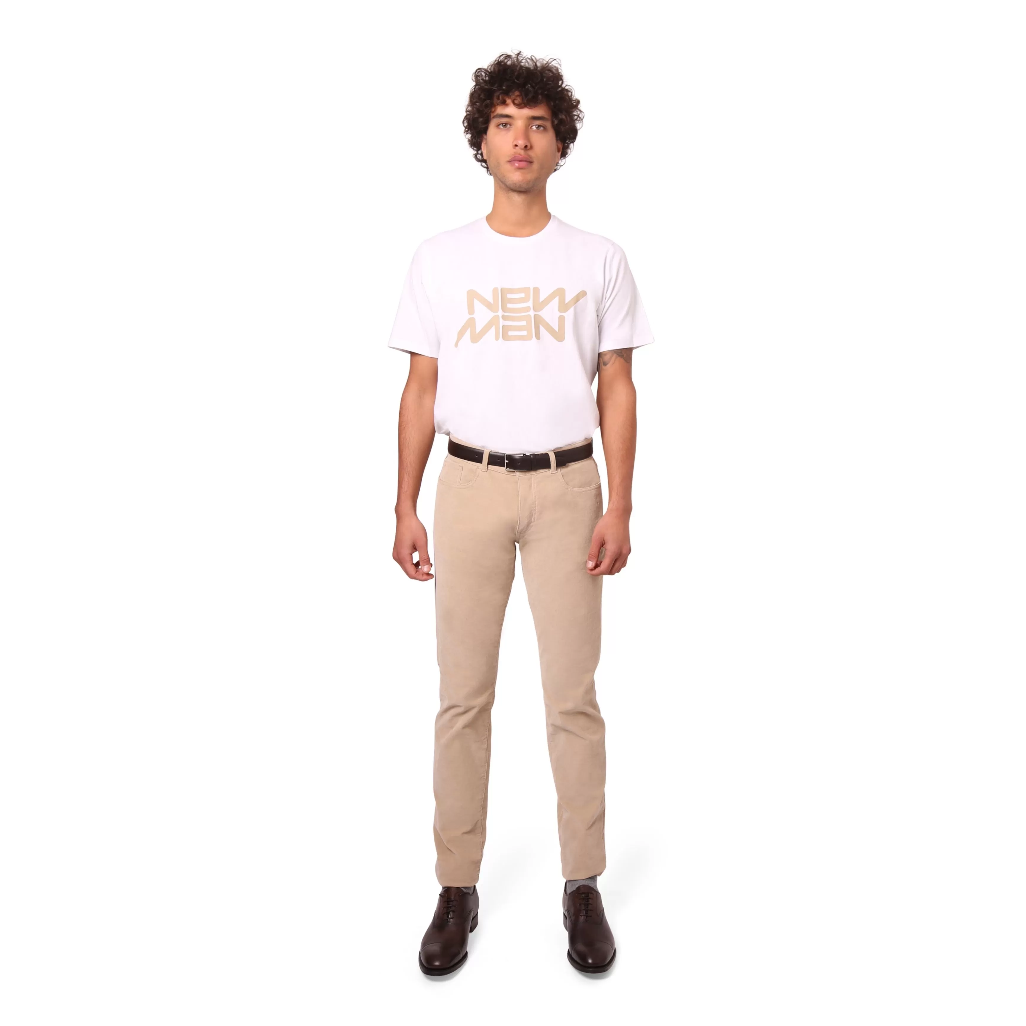 MENS VELVET TROUSER BEIGE