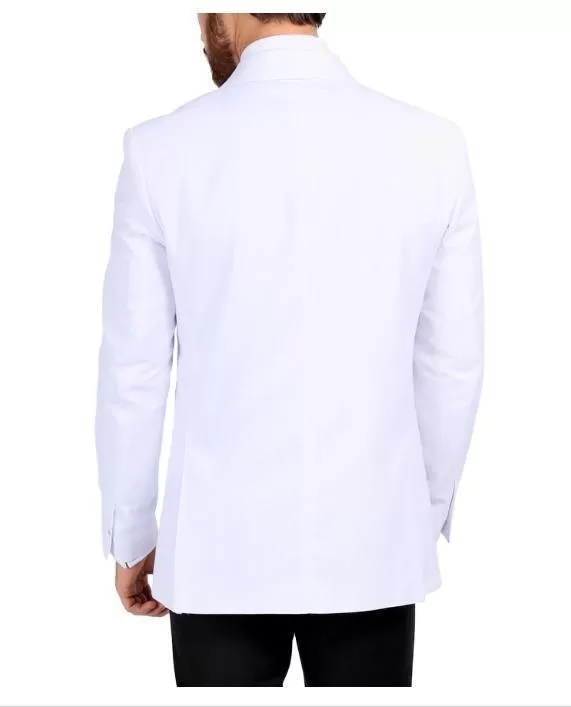 Men's White Slim Fit Shawl Lapel Tuxedo Dinner Jacket