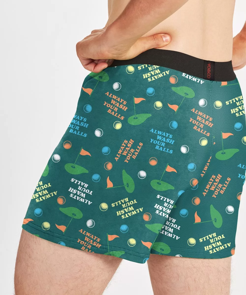 Men's Yo & Co Boxer Briefs, Wash Your Balls