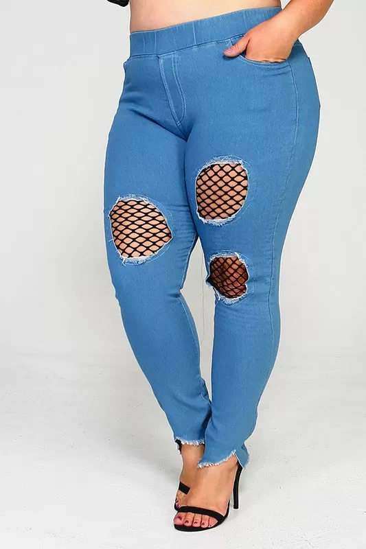 Mesh Insert Jeggings