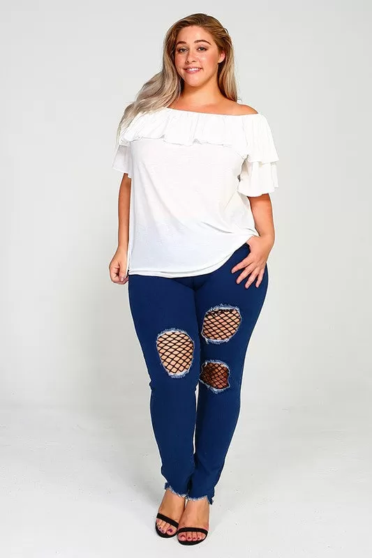 Mesh Insert Jeggings