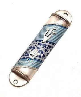 Metal Mezuzah in Silver Plated Hands Made By Lili Art Design #3