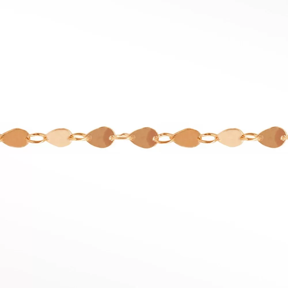 Mirror Drop Dainty 4.5mm 14k Rose Gold Chain Designer Line for Permanent Jewelry Sold by the inch