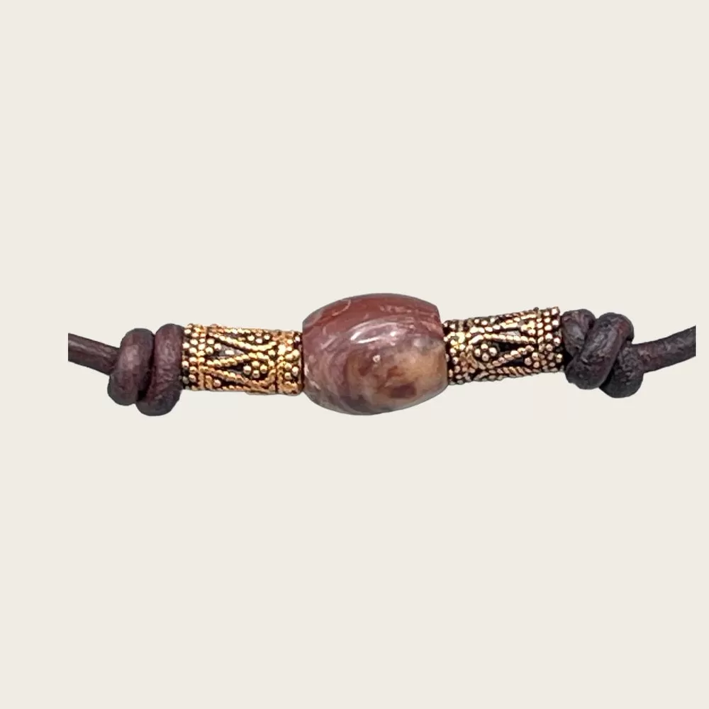 Mookaite Leather Bracelet