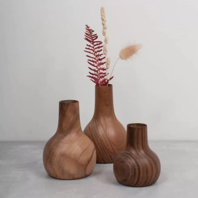 Moroccan Mini Wood Vases