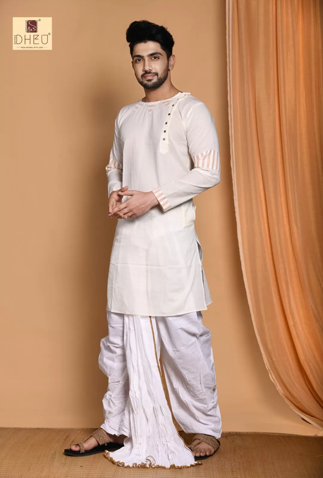 Navajo White- Dhoti(Optional) Kurta Full Set