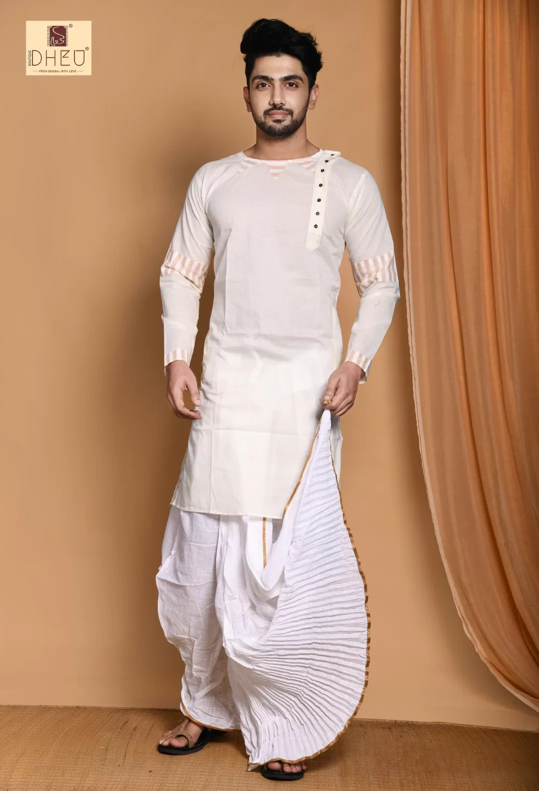 Navajo White- Dhoti(Optional) Kurta Full Set