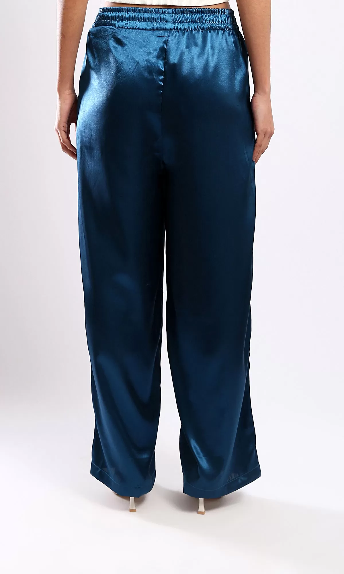 O179125 Elastic Waist Slip On Petroleum Evening Pants