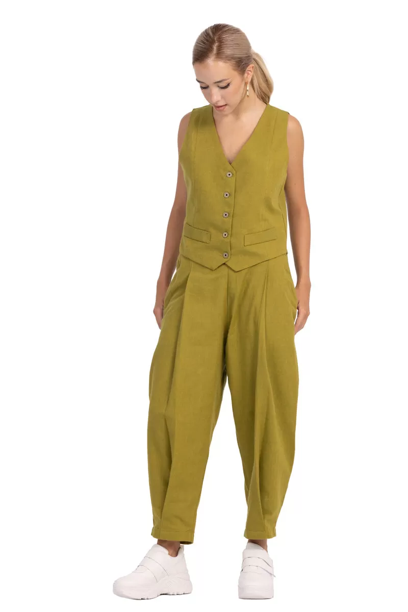 Olive Green Women's Suit Vest