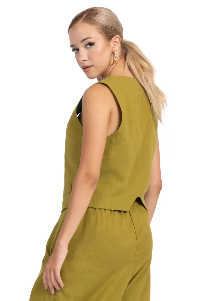 Olive Green Women's Suit Vest