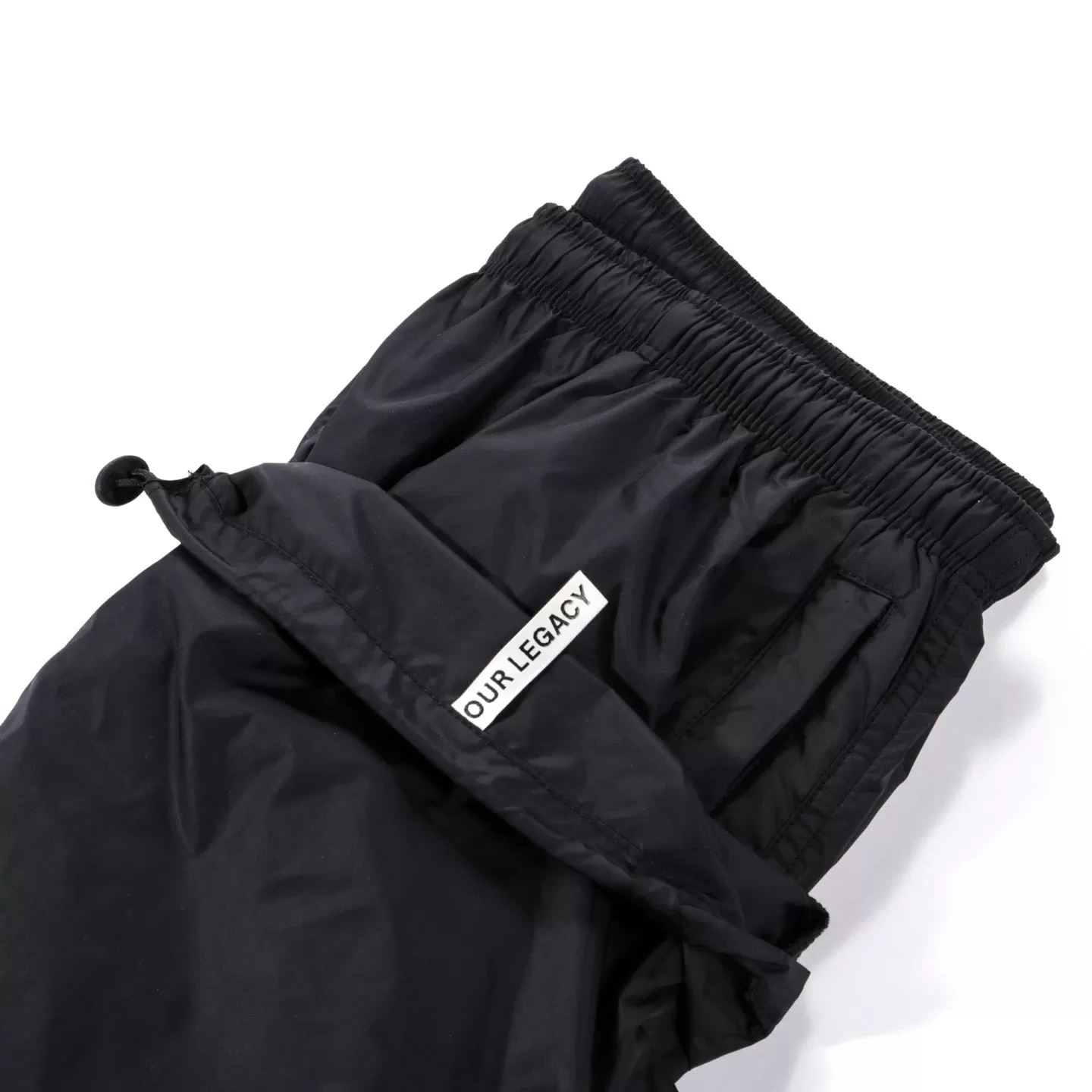 OUR LEGACY DRAPE TECH TRUNKS BLACK