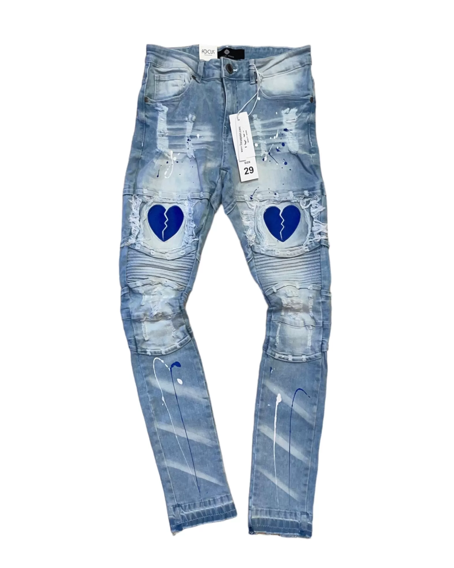 Paint Splatter Broken Heart Denim