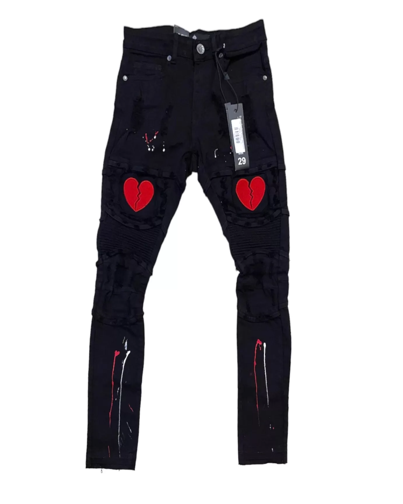 Paint Splatter Broken Heart Denim