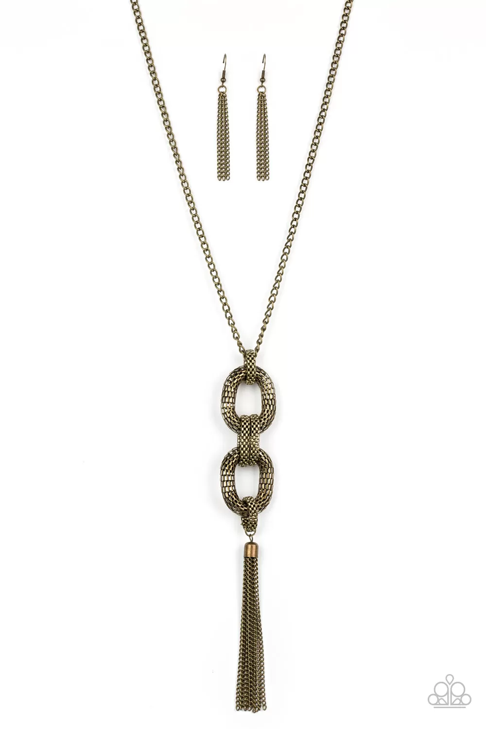 Paparazzi Accessories - Enmeshed in Mesh - Brass Necklace