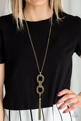 Paparazzi Accessories - Enmeshed in Mesh - Brass Necklace