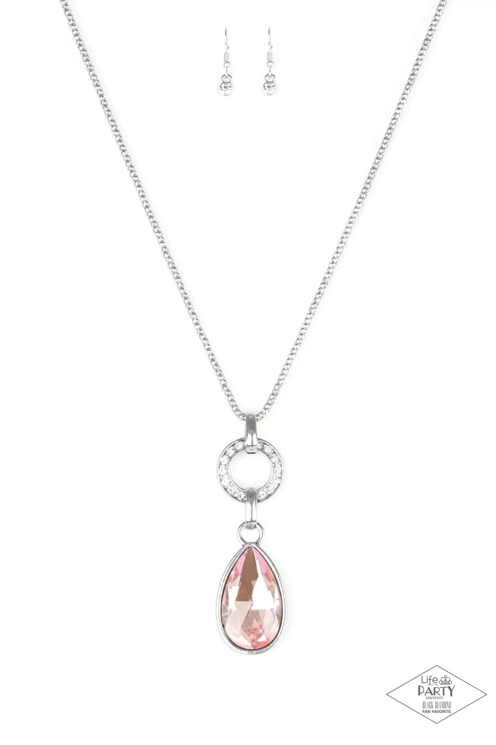 Paparazzi Accessories - Lookin Like A Million - Pink Rhinestone Necklace